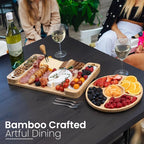 Charcuterie Boards - Large Bamboo Cheese Board Gift Set with Serving Tray, Knives & Bowls for Meat, Cheese & Crackers - House Warming Gifts New Home, Wedding Gift for Couple, Birthday Gifts for Women