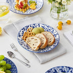 vancasso Ceramic Salad Plates Set of 6, Small Vintage 8.25 Inch Plate Set of 6 for Kitchen, Porcelain Blue and White Dessert Plates for Kitchen, Microwave Oven Dishwasher Safe, Vintage Gift