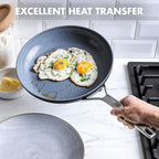 GreenPan 8” Nonstick Frying Pan Skillet, PFAS-Free Ceramic, Hard Anodized Cookware, Stainless Steel Handle, Dishwasher & Oven Safe, Paris Pro, Gray