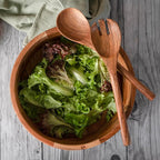 Luxe Designs Wooden Salad Bowl Set with Serving Utensils Eco-Friendly, Multipurpose Mixing & Serving Bowl for Salads, Pasta, Fruits & More (Natural, Extra Large)