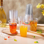KesaPlan 100 Pcs 16oz Clear Plastic Cups Disposable Wine Cups Round Bottom Stemless Disposable Wine Glasses for Cocktails Birthdays Weddings Party Supplies