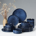 HaWare Dinnerware Sets, 18-Piece Plates and Bowls Set, Stoneware Dish Set for 6, Ceramic Dinnerware for Home Restaurant, Chip and Scratch Resistant, Microwave and Dishwasher Safe, Reactive Starry Blue