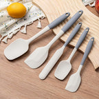 Silicone Spatula Set, 5 Piece Food Grade Rubber Spatulas for Baking, Cooking, and Mixing High Heat Resistant Non Stick Dishwasher Safe BPA-Free (Gray+White)