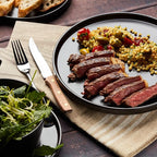 Stone Lain Celina Stoneware 32 Piece Modern Dinnerware Set, Plates and Bowls, Black Matte, Service for 8, Microwave & Dishwasher Safe