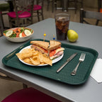 Carlisle FoodService Products Cafe Plastic Fast Food Tray for Cafeteria, 14" x 18", Green (Pack of 2)
