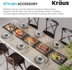 KRAUS Multipurpose Workstation Sink Roll-Up Dish Drying Rack, Colander and Trivet in Aqua, KRM-11AQ