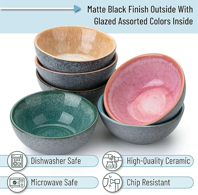 Brew To A Tea BTaT- Ceramic Dipping Bowls, 3.5 oz, 3.5 Inches, Soy Sauce Dish Ceramic, Small Serving Bowls for Side Dishes, Condiment, Sauces & Nuts, Chip-Resistant Dishwasher & Microwave Safe