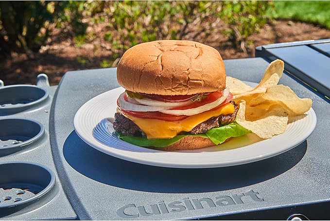 Cuisinart Smash Burger Kit,Cast Iron Press,Spatula,Seasoning Shaker and Patty Papers for Perfect Cookouts,Barbecues and Tailgates,(Pack of 6)