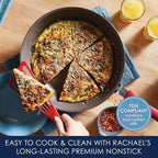 Rachael Ray Cook + Create Nonstick Frying Pan/Skillet, 12.5 Inch, Red