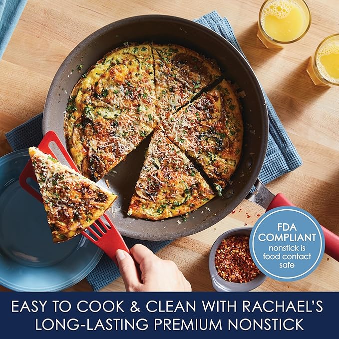 Rachael Ray Cook + Create Nonstick Frying Pan/Skillet, 12.5 Inch, Red