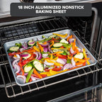 Viking Premium 18-Inch Nonstick Baking Sheet Pan, Made without PFAS, Heavy Gauge Aluminized Steel Cookie Sheet with Reinforced Iron Frame, Oven Safe to 475F