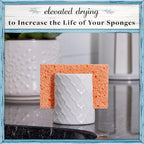 Home Acre Designs Sponge Holder for Kitchen Sink - Rustic Farmhouse Home Kitchen Decor - White Ceramic