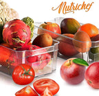 NutriChef Set of 8 Refrigerator Bins-4 Wide and 4 Narrow Stackable Fridge Organizers for Freezer, Kitchen, Countertops, Cabinets-Designed with Practical Carry Handles and Interior, 8 containers, Clear