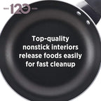 Farberware Dishwasher Safe Nonstick Jumbo Cooker/Saute Pan with Helper Handle -Aluminum, 6 Quart, Blue