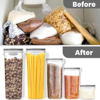 KICHLY Airtight Food Storage Containers With Lids (16 Pack) - Pantry Organizers - Pantry Storage - For Cereal & More