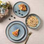 AmorArc Ceramic Dinnerware Sets,Handmade Reactive Glaze Stoneware Plates and Bowls Sets,Highly Scratch Resistant | Dishwasher & Microwave Safe Dishes Set,Service for 8 (24pc)