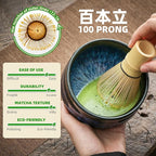 TEANAGOO 7 Pcs Matcha Whisk Set, Matcha Set for Ceremony, Matcha Kit Junware-Blue, Matcha Tea Set for Making Breakfast/Latte, Matcha Whisk Gift Set and Bowl with All Accessories