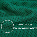 Homaxy 100% Cotton Waffle Weave Kitchen Dish Towels, Ultra Soft Absorbent Quick Drying Cleaning Towel, 13 x 28 Inches, 8-Pack, Dark Green