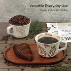 Ceramic Coffee Mug, 12 oz Small Novelty Unique Teacup with Handle, Stoneware Cup for Tea Mocha Latte Cappuccino (Ivy)