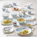 Borosil Gourmet Dinnerware Set For 6, 35 Pieces, White Dinner Plates and Bowls Sets, Chip Resistant Tempered Opal Glass, Stain Resistant, Dishwasher & Microwave Safe Dinner Set For Gifting, Serves 6