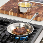 All-Clad D3 3-Ply Stainless Steel Fry Pan 7.5 Inch Induction Oven Broiler Safe 600F Pots and Pans, Cookware Silver