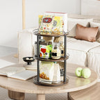 LAMU 10.2'' Wood Lazy Susan Turntable Organizer for Cabinet, 3 Tier Lazy Susan Spice Rack Organizer for Kitchen, Table Top, Countertop, Pantry, Bathroom