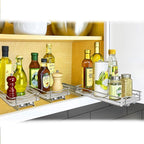 LYNK PROFESSIONAL® Pull Out Spice Rack Organizer for Inside Kitchen Cabinets - 6-3/8 inch Wide - Slide Out Drawer – Chrome Sliding Spice Organization for cabinet - Spice Racks - 1 Tier