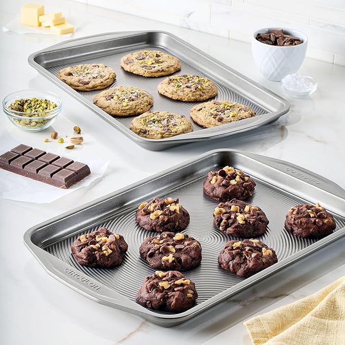 Circulon Nonstick Bakeware 2-Piece Baking Sheet, Bakeware Set, Gray