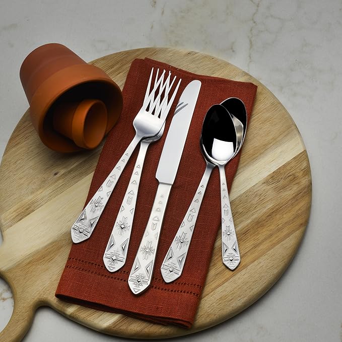 Towle Everyday Pueblo 20-Piece Stainless Steel Flatware Set, Service for 4