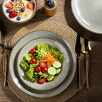 AmorArc Ceramic Dinnerware Sets for 6, 18 Pieces Handpainted Plates and Bowls Set, Scratch Resistant Stoneware Dishes Set, Dishwasher & Microwave Safe, Reactive Glaze