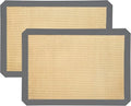 2-Pack Non-Stick Silicone Baking Mat, Food Safe Silicone Mats for Baking Cookies and Macarons - Silicone Baking Sheet(Gray）
