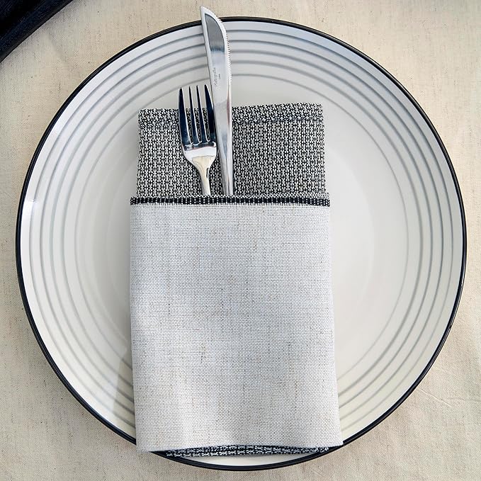 Earth & Clay Zeke 12-Piece Dinnerware Set Earthenware, Plates and Bowls Set, Dishwasher and Microwave Safe Dishes, Dish Set for 4, Grey