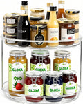 2 Tier Lazy Susan Turntable Organizer 9.25'' Rotating Spice Rack Organization, 1 Pack