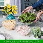 PLASTICPRO Disposable 150 Ounce Round Crystal Clear Plastic Snack & Salad Bowls - Chip Bowl, Candy Dish alternatives, Pack of 4