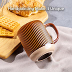 GBhome Large Coffee Mugs Set of 4, 16oz Handmade Stoneware Coffee Mugs Set with Large Handle for Cappuccino/Latte/Tea/Hot Cocoa, Dishwasher & Microwave Safe, Caramel