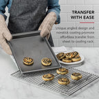 KitchenAid 10x15in Nonstick Aluminized Steel Cookie Slider, Contour Silver