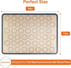 HOOMIL Macaron Silicone Baking Mats, 18"x13", Non-Stick, Reusable, Food Safe, Commercial Half Sheet Size Silicone Mat, Pack of 2