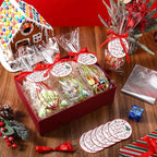 16 Sets 10 Inch Christmas Whisks Gifts DIY Fillable Christmas Tree Ornaments Xmas Colored Silicone Whisks for Cooking Heat Resistant Egg Beaters with Card Rope Bag for Candy Holder