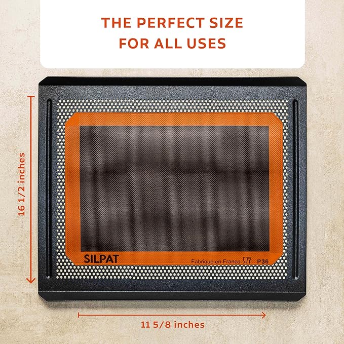 Silpat The Original Silpain Premium Non-Stick Silicone Baking Mat for Bread, 11-5/8 x 16-1/2