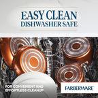 Farberware Cookstart DiamondMax Nonstick Cookware/Pots and Pans Set, Dishwasher Safe, Includes Baking Pan and Cooking Tools, 15 Piece - Copper