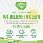 GreenLife Nonstick 8" Frying Pan Skillet, Non-Toxic PFAS-Free Ceramic Nonstick, Dishwasher & Oven Safe, Stay-Cool Handles, Wobble Free, Yellow