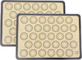 Macaron Silicone Baking Mats Set of 2, Half Sheet Nonstick Reusable Baking Sheet Liners for Macarons, Cookies and Pastry, Gray