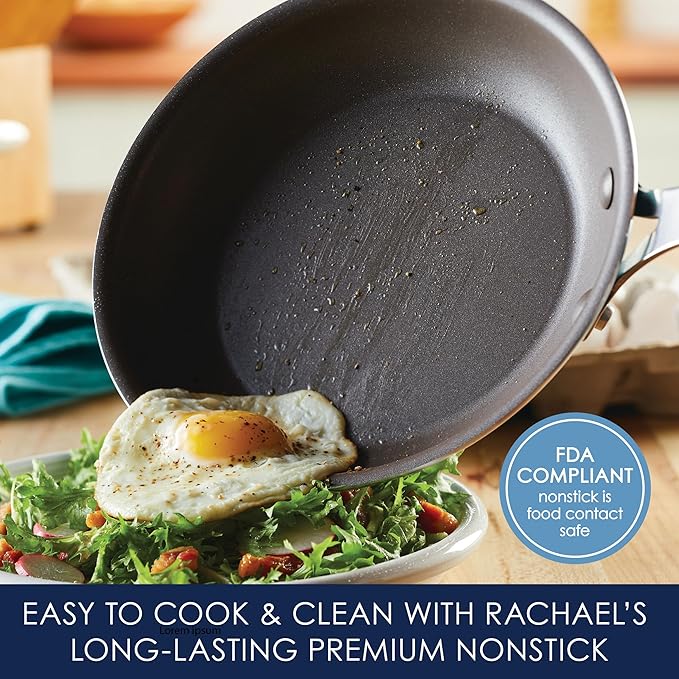 Rachael Ray Cook + Create Nonstick Cookware Frying Pan/Skillet, Fry Pan, 10 Inch - Orange
