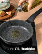 MICHELANGELO Frying Pans Nonstick - Large Non Stick Frying Pan 12 Inch | Ease of Cleaning, All Stovetops Compatible, Built to Last, Stay-Cool Handle