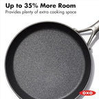 OXO Professional 12" Frying Pan Skillet, Hard Anodized Ceramic Nonstick Cookware PFAS-Free, Induction Suitable, Stainless Steel Handles, Diamond Reinforced Coating, Dishwasher Safe, Oven Safe, Black