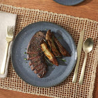 Gibson Elite Sandy Pines Stoneware Plates and Bowls Set - 12 Piece Reactive Glaze Dinnerware Set - Service for 4 - Dishwasher and Microwave Safe - Blue