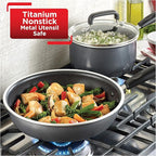 T-fal Signature Nonstick Cookware Set 12 Piece Oven Safe 350F Pots and Pans, Dishwasher Safe Black