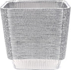 (100 Pack) Premium 2-LB Bread Loaf Baking Pans - 8.5" x 4.5" x 2.5" l Heavy Duty l Disposable Aluminum Foil Tins for Cakes Meatloaf Lasagna