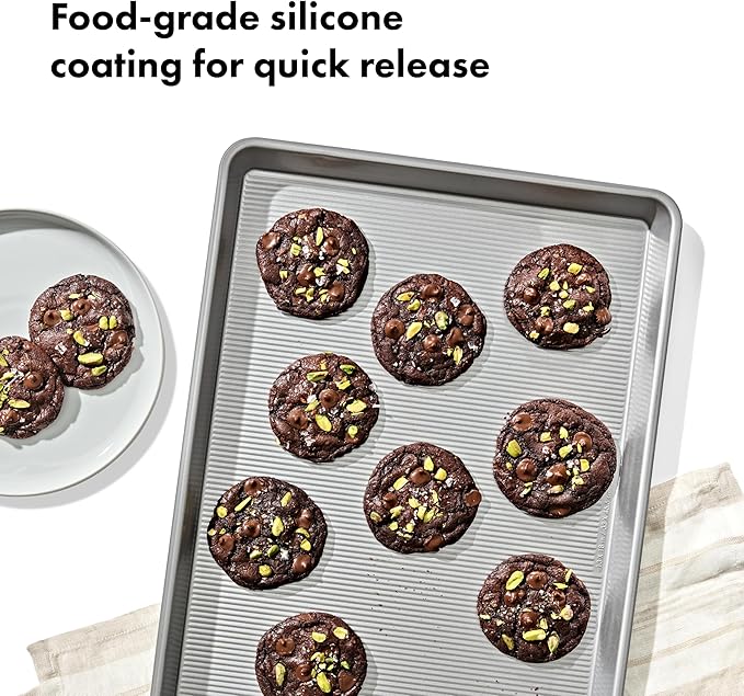 OXO Good Grips Non-Stick Pro Clear Coated Metal Bakeware Half Sheet Pan, Baking Sheet