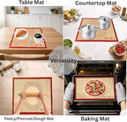 Silicone Pastry Mat with Measurements, 26 x 16 Inch Extra Thick Non-Slip Nonstick Large Baking Mat for Dough Rolling, Kneading, Fondant and Pie, Red